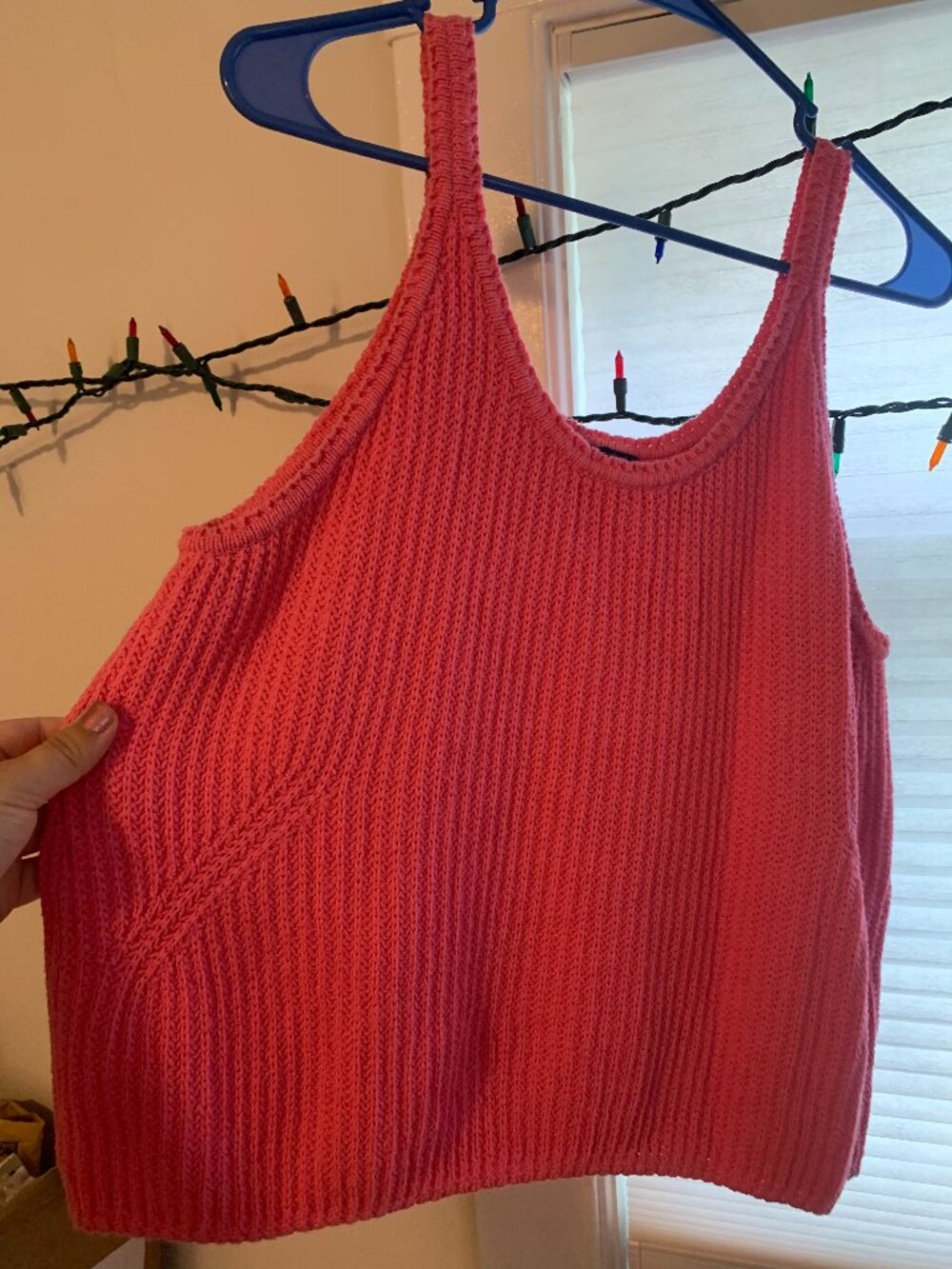 Scoop Walmart Pink Cotton Blend Knit Sweater Tank Top Ribbed XXL